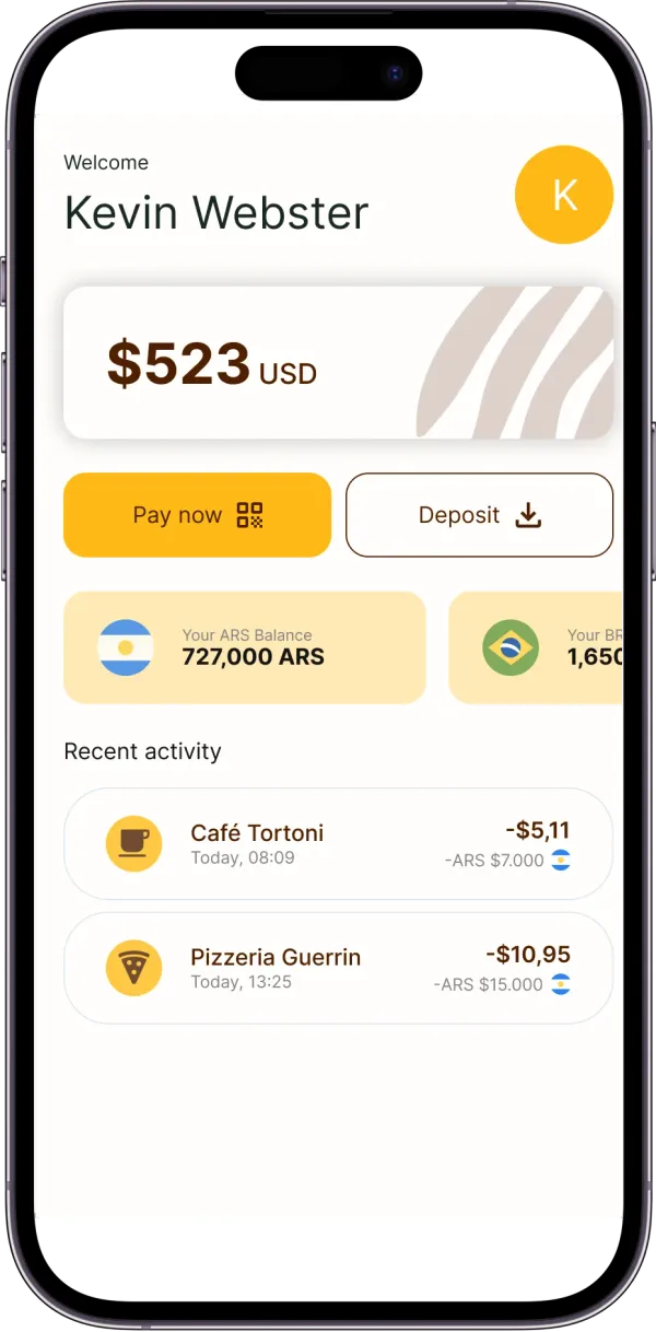 CacaoCash app — paying with QR in Latin America